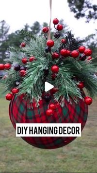 Nick’s Seasonal Decor on Instagram: "Add this hanging ball to your holiday decor this year! ❤️ 

#reels #diy #decor #christmas #homedecor"