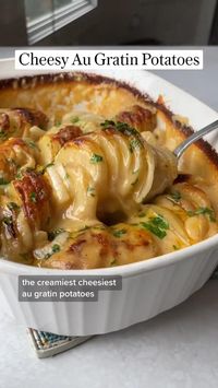 Cheesy Au Gratin Potatoes Recipe. Cr:ambitiouskitchen