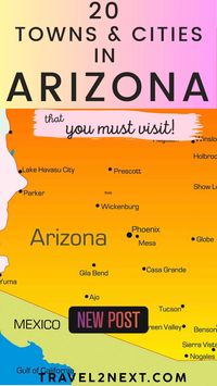 There are so many amazing towns and cities in Arizona! Some popular ones include Phoenix, Tucson, Mesa, Scottsdale, Flagstaff, Tempe, and Chandler. Each one has its own unique charm and attractions to explore. Come visit!