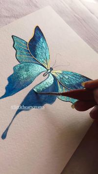 Check out this stunning butterfly! @littleheartcreates used our Shimmer and Shine Box to bring it to life with vibrant colors and incredible shimmer.  👉 Get your Shimmer and Shine Box at www.skrim-watercolors.com. Subscribe for 15% off!  Art by @littleheartcreates  #Watercolor #WatercolorPainting #WatercolorArt #WatercolorArtist #Watercolors #WatercolorDaily #WatercolorGallery