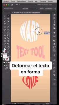 Adobe Illustrator tutorial 🔸Deforma tu texto en cualquier forma