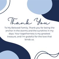 Writing thank you notes to family members is more than just a custom, it's a nice way to express our thanks for all of the unconditional love, support, and blessings that family members provide into our lives.