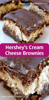 Easy Hershey's Cream Cheese Brownies Recipe - Maria's Kitchen