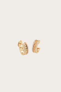 B.zero1 Rock 18 kt yellow gold earrings with studded spiral and pavé diamonds on the edges  $5,550.00