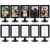 PRICES MAY VARY. Double Sided Picture Frame Display：Each black picture frame fits a 4 inch x 6 inch photo, and the vertical table photo frame is made with high-quality ABS plastic, which make your party tables or home decor stand out with these 2 sided frame stands. What You Can Get：You will receive are 10 pieces eye-catching double sided picture frames in the color of black, which are simple, elegant and stylish, not only suitable for home decoration but also for business establishment such as