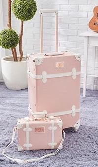 Vintage Look Spinner Luggage & Carry On Travel Bag Set (3 styles)