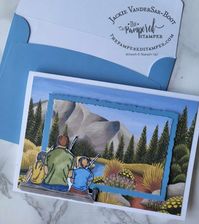 Use deckled rectangle dies from Stampin\'Up! to create these stunning cards. I used Fun on Wheels and Beside Me to go with these Discover In Color cards and envelopes.