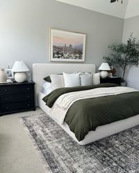 Don't let all-white beds have all the fun. This look makes a case for contrast with our hand-stitched European Linen Cotton Stitch Quilt Set (seen here in white) draped across some beautiful deep olive bedding. Always fairly priced from $159.90.