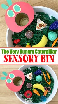 The Very Hungry Caterpillar Sensory Bin - Happy Toddler Playtime