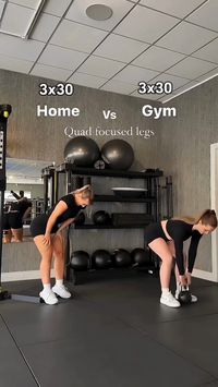 Hey team!! We've got a KILLER quad focused leg workout for you to try whether you have access to gym equipment or not!! This has been one of our go to leg days since being away especially if we have no access to weight! We hope you guys enjoy it as much as we do! Workout details below  Workout details (Home) ✅Heels raised goblet squats - 15 * 3 ✅BW front lunges - 12 * 3 (each side) ✅Squat jumps - 10 - 12 * 3 ✅Narrow to wide squats - 10 * 3 ✅Up & Down squats - 10 * 3  (Gym) ✅Goblet squats - 10 -