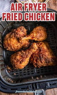 This crispy Air Fryer Fried Chicken is made with a tiny fraction of the oil used in traditional methods. It's perfectly seasoned with incredibly tender and juicy meat!