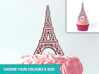 These intricately designed Eiffel Tower Cake or Cupcake Toppers are perfect for any Paris themed party! For a baby shower, girls birthday, bridal shower, and more - theyre a fun and easy way to customize your cake, cupcakes, or any edible treats. Pictured above in Rose Pink and Black, also available in any combination of our 40+ colours - its your choice! If you have any questions that are not answered below, please don’t hesitate to send us a message.  HOW TO ORDER: Please leave a Note to Se...