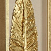 Dahlia Studios Golden Feathers 31 1/2" High Wall Art Set of 3 - Walmart.com