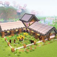 Minecraft Cherry Blossom Stables Tutorial