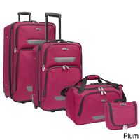 This set has every item for packing needs, with three out of four pieces being carry-ons. The add-a-bag feature keeps all pieces together and the expansion gusset feature allows for convenient extra packing space.