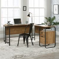 Station House L-Shaped Desk Etched Oak (426454) – Sauder