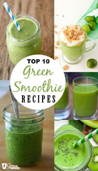 If you’ve never had a green smoothie before, you’ve been missing out!  There is a reason this incredible drink has become as popular as it has.  Once you start drinking a daily green smoothie, you will have so much energy and feel amazing.  These 10 recipes are some of the most popular green smoothie recipes in the world.  Give this miracle drink a try today and reap the benefits for yourself.  #greenthickies #greensmoothierecipes #greensmoothies #healthy