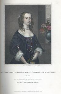 1632 Anne Clifford, Countess of Dorset From The Letters of Horace Walpole Noel Memorial Library, Louisiana State University in Shreveport date by Dictionary of national biography, Volume 40 edited by Sir Leslie Stephen, Sir Sidney Lee p.15.