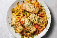 Baked Fish With Slow-Cooked Peppers Recipe