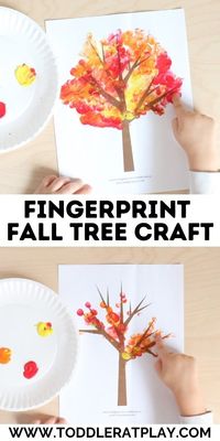 Fingerprint Fall Tree Craft - Toddler at Play