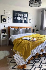 Pictures Wall Decorations For Bedroom #walldecor #bedsidetable ★ In pursuit of inspiring bedroom decorating ideas? Our photo gallery will totally make you crave for changes. Save our cozy, boho ideas for teen girls, couples, women. ★ #bedroom #bedroomdesign #bedroomgoals