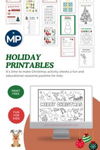 Here are fun Christmas Activity Sheets and coloring pages for your children to use for the holiday season.   We enjoy using Christmas activity sheets and coloring pages because they are delightful way for kids to engage in festive creativity.  The joyous images of Santa, reindeer, and snowmen spark imagination, allowing children to express themselves artistically.