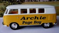 Wedding Day Personalised Page Boy Usher Name Gift Toy Yellow VW Camper Bus