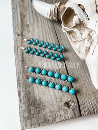 "Western Stone Hair Pin  Set of 2 western style bobby pins with natural stones. Approx: 3\" Burnished Silver and Turquoise Color Material: Zinc  Rhodium plated, natural stones Lead Compliant, Nickle Free Perfect for: Wedding hair Prom hair  Flower girls Bridesmaids Homecoming updo Everyday use!"