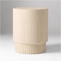 Fluted Concrete Side Table (16") | West Elm