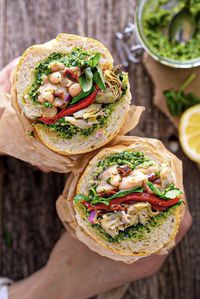 Vegan Antipasto Sandwich with Marinated White Beans - Wandering Chickpea