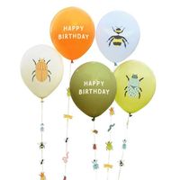 5 Bug Insect Party Birthday Balloons With Tails, Childrens Birthday Party Decorations, Insect Birthday Party Balloons - Etsy