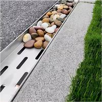 Amazon.com: French Drain Kit for Yard, 6.7 Inches Wide Channel Drain Pipe Outdoor Trench Drainage System with Metal Grate/ Plate, Driveways Concrete Shower Diverter Rain Gutter ( Color : Silver , Size : 100x22x25 : Tools & Home Improvement