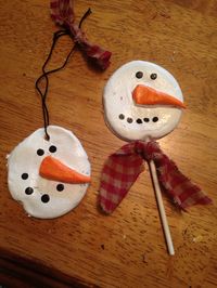 Salt dough snowmen