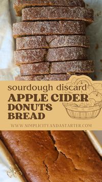 Try this sourdough discard apple cider donut quick bread recipe! A perfect blend of tangy and sweet, it’s an ideal quick bread for your fall baking lineup. This fall themed baked good will be a cozy hit with everyone!