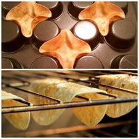 How to make crispy taco shells & tortilla chips without frying them in oil. If you spritz the tortilla chip with a little water before baking, you can add your favorite seasonings to them. A tortilla bowl pan mold can also be used, especially for larger tortillas. ---- http://www.amazon.com/gp/product/B008UA4POE?ie=UTF8&creativeASIN=B008UA4POE&tag=engine2com-20