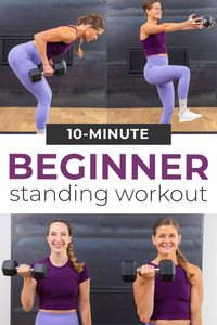 Build foundational strength and endurance with this 10-Minute Beginner Dumbbell Workout. The best strength training exercises for beginners looking to build a fitness routine at home or at a gym. This effective full body dumbbell workout is all strength training, all standing and no repeats - making it a great workout for beginners or anyone looking for a quick and simple strength session.