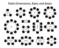 Dining Table Dimensions Design Sizes Seating Arrangement | Etsy