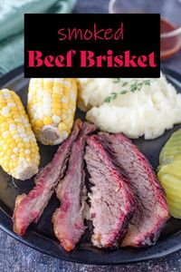 Smoked beef brisket is easy but it takes quite a bit of time to smoke. Learn all my tips and tricks.