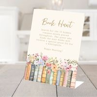 Lead a fun book hunt with our elegantly designed game sign, perfect for a bridal shower focused on the joy of reading. The sign features delightful watercolor illustrations of books and wildflowers, encouraging guests to engage in literary discovery.