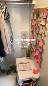 Turn your closet into a prayer closet. 🙏🚪 Join us and let’s stay steadfast in our prayer life.  >>>Follow @littleprayercloset and let's grow in God's Word together. 📖🤍💕  Source Credit: @cynthiahiggins_  #Christian #Prayercloset #Prayerroom #Prayercorner #Warroom #Prayerwarrior #Prayerchangesthings #LittlePrayercloset