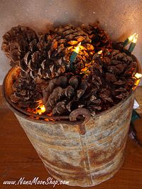 I have a white bucket and lots of large pine cones. Need to do this NOW.