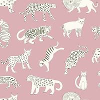 Leah Duncan Pink Kitty Kitty Peel & Stick Wallpaper