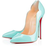 Christian Louboutin Hot Chick (£635) ❤ liked on Polyvore featuring shoes, pumps, heels, christian louboutin, louboutin, opaline, patent leather pumps, patent shoes, high heel pumps and heels & pumps