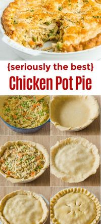 Chicken Pot Pie Recipe with a flaky crust, filled with juicy chicken and veggies in gravy. Homemade chicken pot pie is classic comfort food.