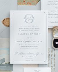 Our semi custom wedding invitations will capture the timeless elegance of your special day. Inspired by Victorian style, our invitation cards feature stunning crests, personalized wedding monograms and custom venue illustrations. This wedding invitation suite is perfect for a black tie wedding, luxury venue event, or a classic elopement ceremony.PRINTING METHODS & PAPERWe offer letterpress wedding invitations and gold foil stamped invitations as well as debossed and embossed invitations. For mor