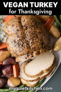 This Vegan Turkey Roast is the perfect centerpiece for your plant-based Thanksgiving dinner. Complete with herb-rubbed "skin," seitan tofu turkey (aka "tofurky") is tender, meaty, and loaded with savory herbs and seasonings! It's the perfect make-ahead option for your holiday meal, and leftovers taste fantastic. Bonus: You can bake it in the oven OR use an Instant Pot!