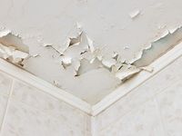 Peeling ceiling paint in need of painting