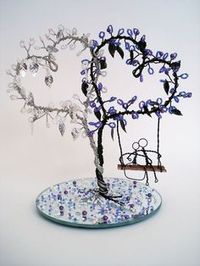 Double Heart Wire Art Tree - Wedding Decoration, Cake Topper, Bridal Shower Gift