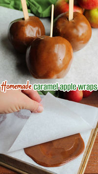 These homemade caramel apple wraps are such a fun way to make caramel apples. The rich condensed milk caramel circles are just wrapped around clean apples for perfect fall treat.