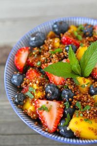 Quinoa Fruit Salad with Honey Lime Dressing by twopeasandtheirpod #Salad #Fruit #Quinoa #Healthy